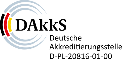 Logo der DAkkS<br />
Deutsche Akkreditierungsstelle<br />
D-PL-20816-01-00
